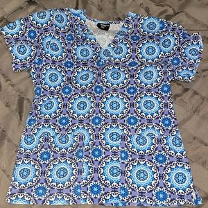 Ecko Unltd. Scrubs blue mandala print